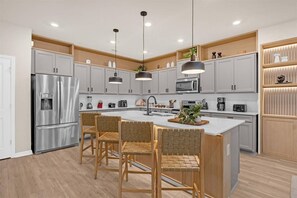 Microwave, dishwasher, high chair