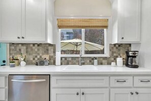 Fridge, microwave, dishwasher, toaster