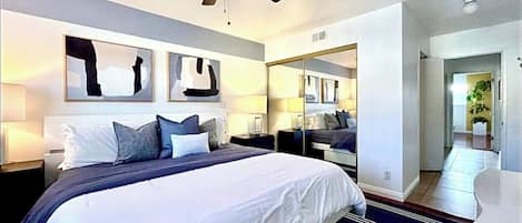 2 bedrooms, iron/ironing board, bed sheets