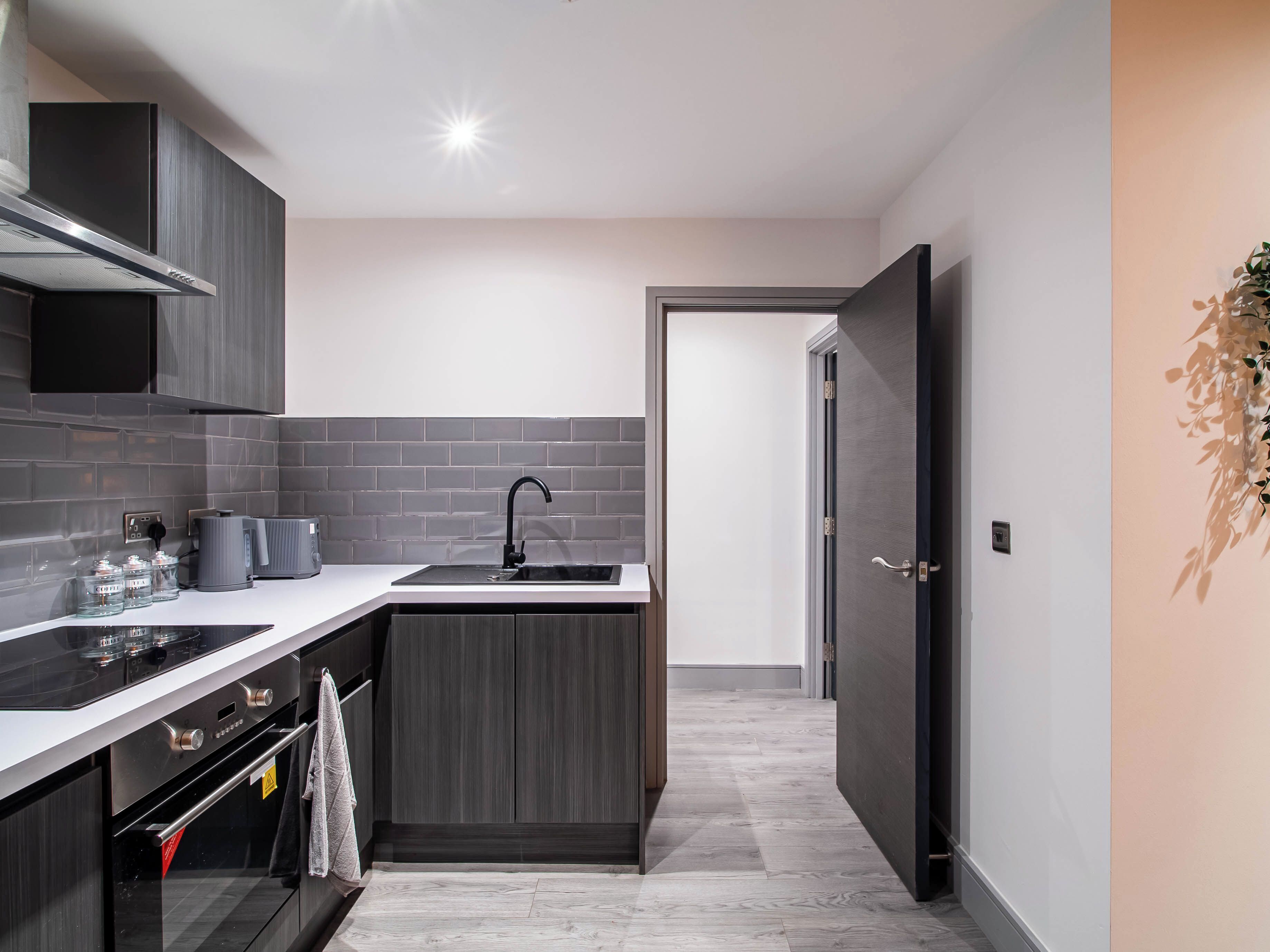 Apartment | Private kitchen | Fridge, microwave, oven, stovetop