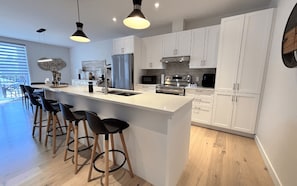 Microwave, oven, coffee/tea maker, toaster