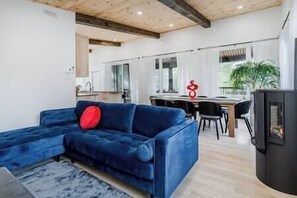 Televisión, chimenea, futbolito y tenis de mesa 