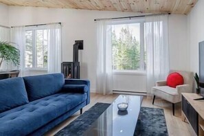 Televisión, chimenea, futbolito y tenis de mesa 