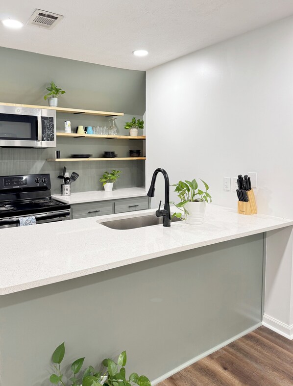 Kühlschrank, Mikrowelle, Ofen, Herdplatte