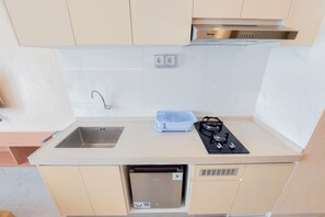 Estúdio luxo | Cozinha privada | Frigobar, micro-ondas, cooktop, panela elétrica de arroz