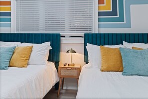 1 bedroom, desk, iron/ironing board, travel cot