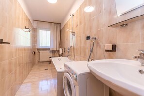 Hair dryer, towels