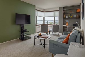 TV, offices - Artsy 1 Bedroom Condo with the Views to the Inlet! (Anchorage)