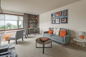 TV, offices - Artsy 1 Bedroom Condo with the Views to the Inlet! (Anchorage)