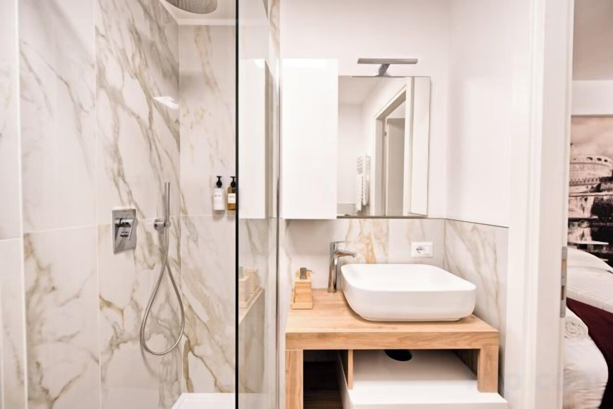Bathroom | Shower, hair dryer, towels, soap