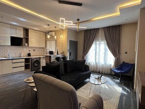 Junior Apartment, Balcony, City View | Living area
