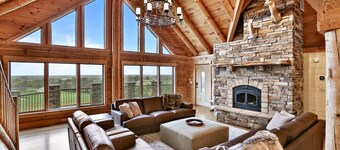 Hillside Cabin w/ Slps 20+ 11BD 3BA Fireplace & Hot Tub