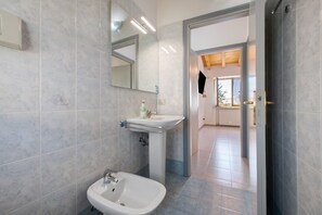 Ducha, secador de pelo y toallas