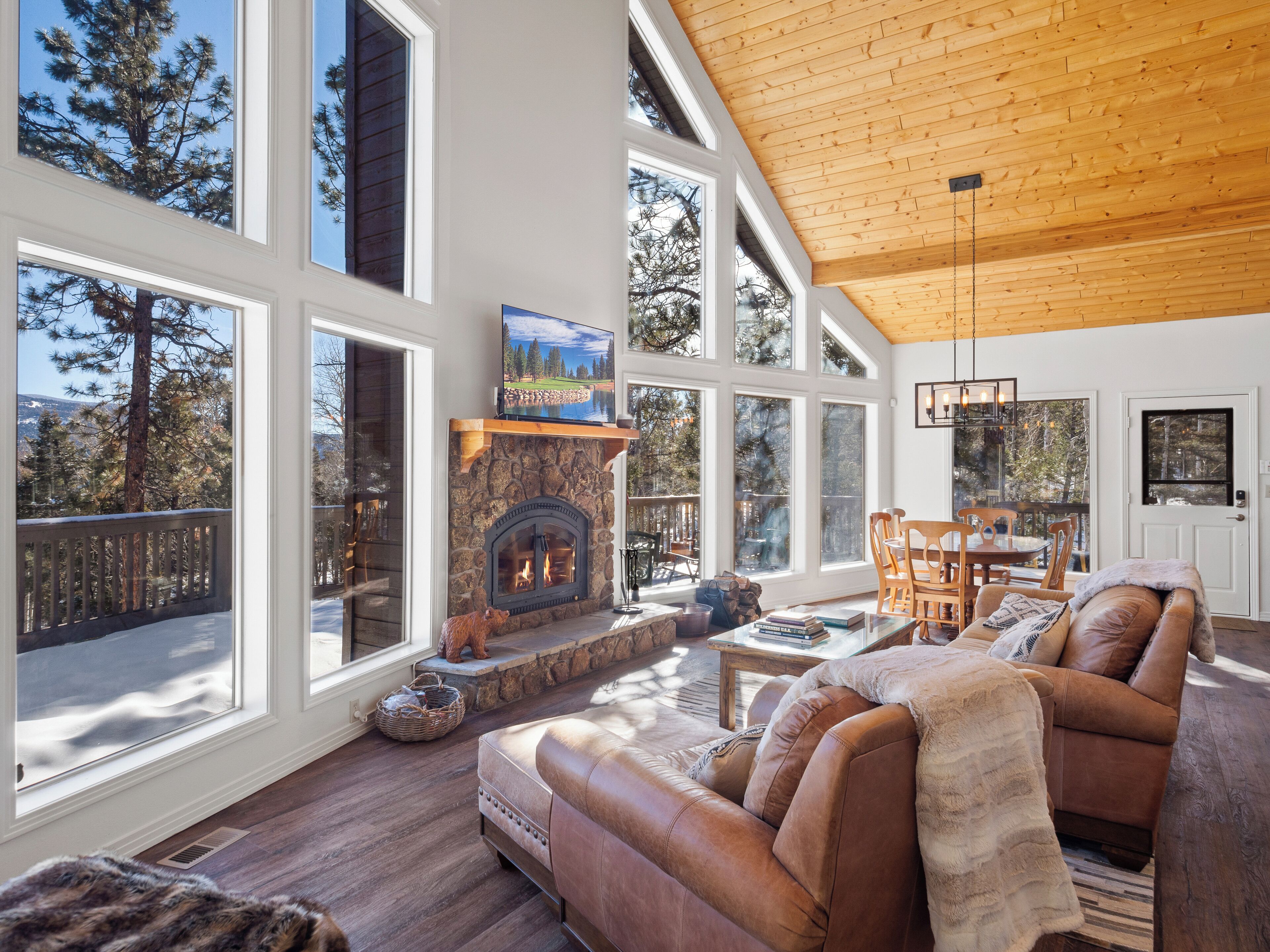 Smart TV, fireplace, printers