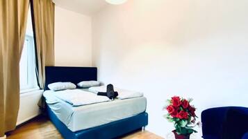 1 makuuhuone, vuodevaatteet