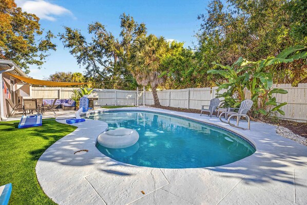 Outdoor pool, a heated pool