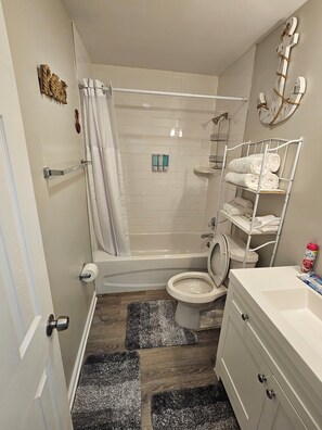 Hair dryer, towels, soap, toilet paper - The Cozy Townhome - Tallahassee Fl (Tallahassee)