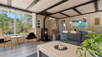 Fireplace, DVD player, stereo