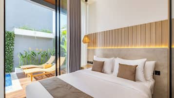 Vila luxo, 3 quartos, vista para a piscina | 3 quartos, berços (sobretaxa), Wi-Fi de cortesia, roupa de cama