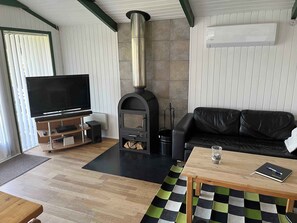 Fireplace, DVD player, stereo