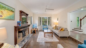 TV, fireplace, DVD player