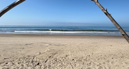 Lillie’s Oceanview RUSTIC Boho Surf Cottage
Steps to the beach & fun!