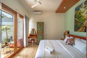 Biệt thự dành cho gia đình, sân hiên, quang cảnh vườn | 2 phòng ngủ, bộ trải giường bằng vải cotton Ai Cập