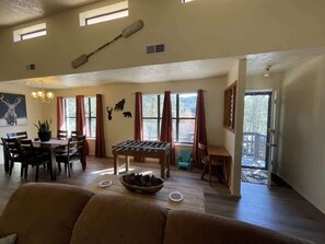 TV, fireplace, offices - Camelot Cabin Summary (Ruidoso)