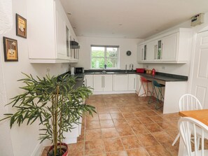 Fridge, microwave, oven, toaster