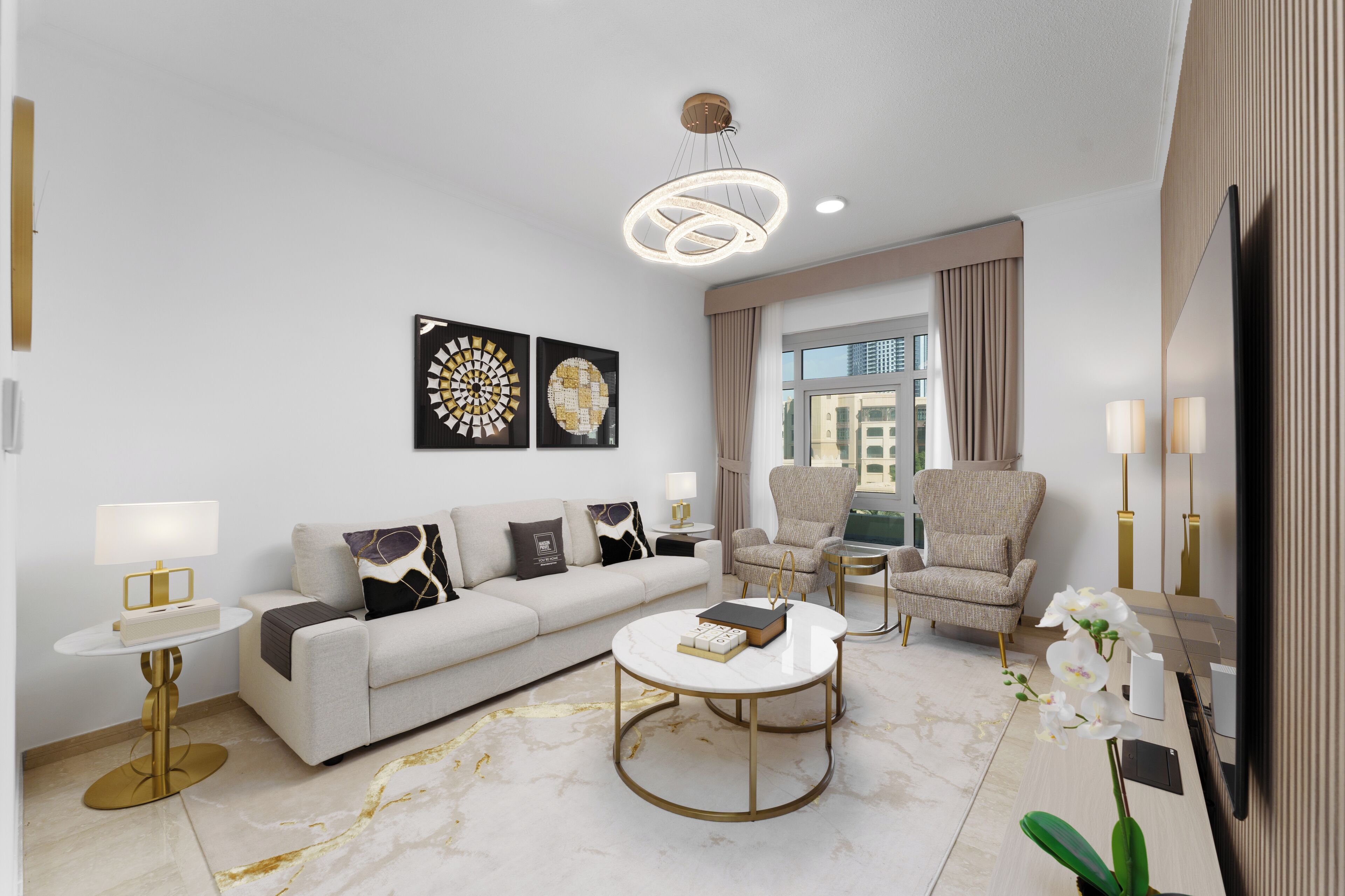 エクスクルーシブ ヴィラ 3 ベッドルーム バルコニー | リビング エリア