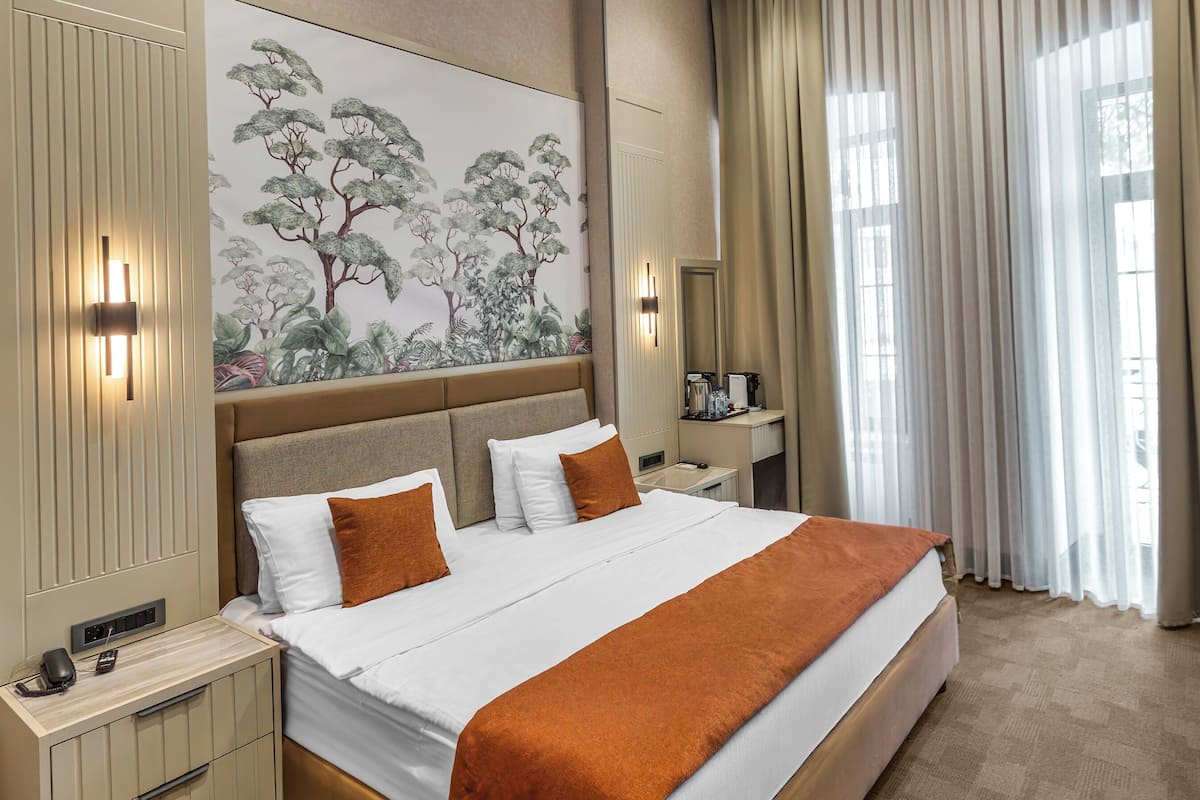 Doppia Luxury, 1 letto king, fumatori, vista parco | Una cassaforte in camera, con stile personalizzato, una scrivania