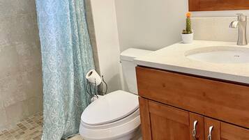 Haartrockner, Handtücher, Seife, Shampoo