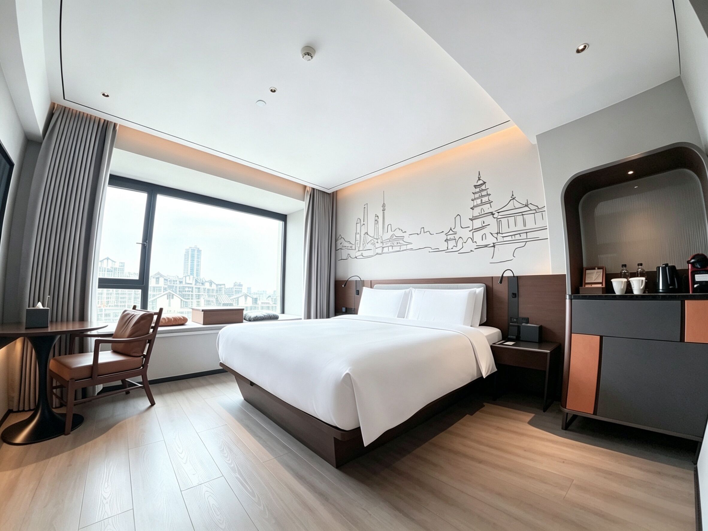 Comfort Tek Büyük Yataklı Oda, 1 En Büyük (King) Boy Yatak, Sigara İçilmez, Şehir Manzaralı | Ücretsiz minibar, odada kasa, ayrı ayrı dekore edilmiş, masa 