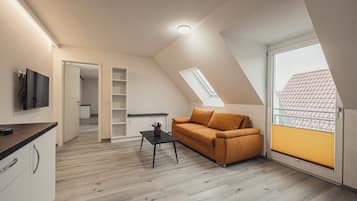 Apartemen Eksklusif, 1 Tempat Tidur Double dengan tempat tidur Sofa, Bebas Asap Rokok, dapur | Area keluarga