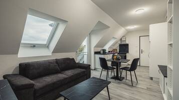 Standard Apartment, 1 Double Bed with Sofa bed, Non Smoking, City View | Living area