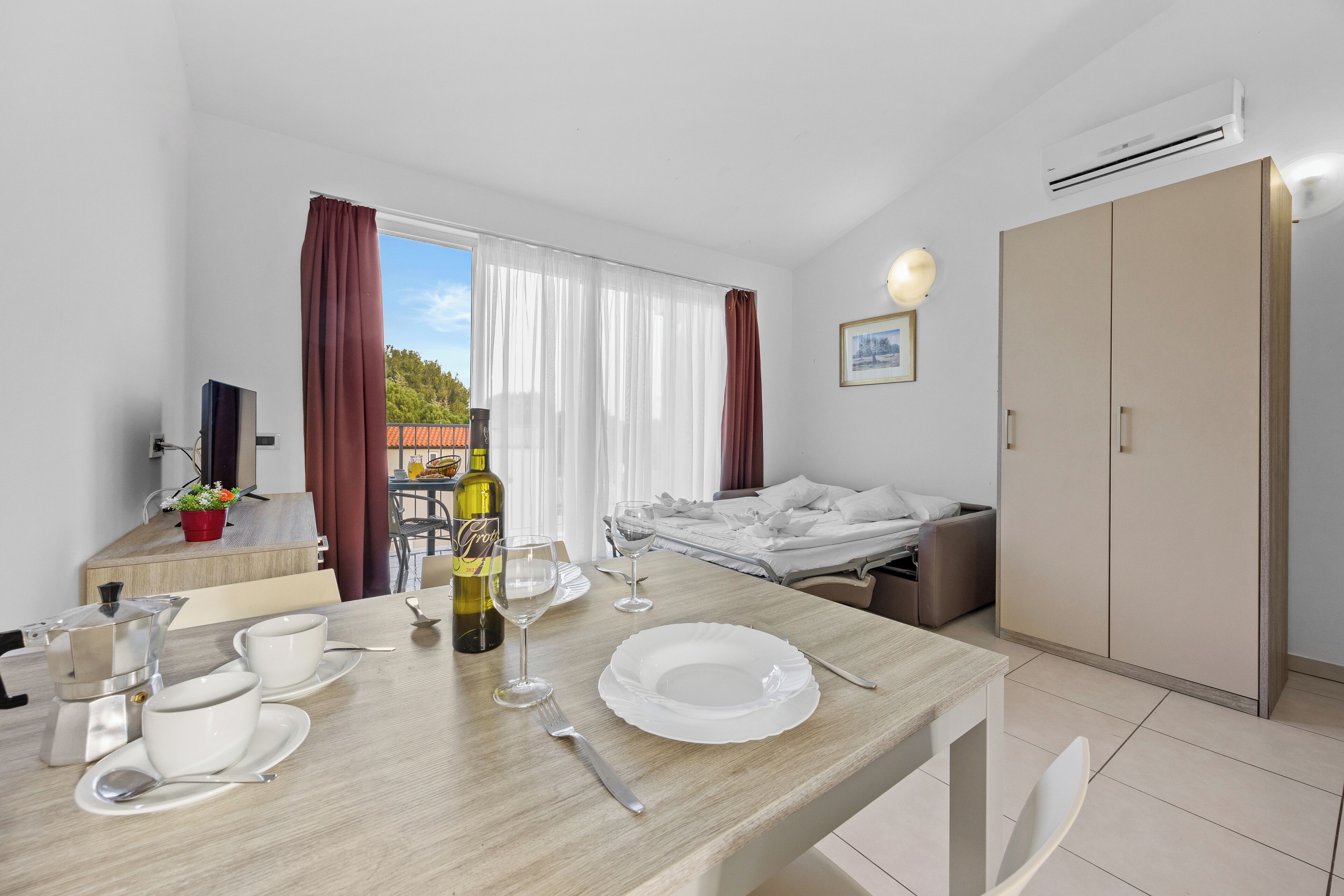 Studio, Balkon | Zimmersafe, Verdunkelungsvorhänge, kostenlose Babybetten