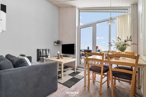 TV, fireplace, DVD player, stereo - Panorama Dream 47 - Scandinavian, cozy vacation home for 2 to 4 people (St. Andreasberg)