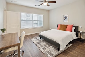 Desk, iron/ironing board, travel crib, free WiFi