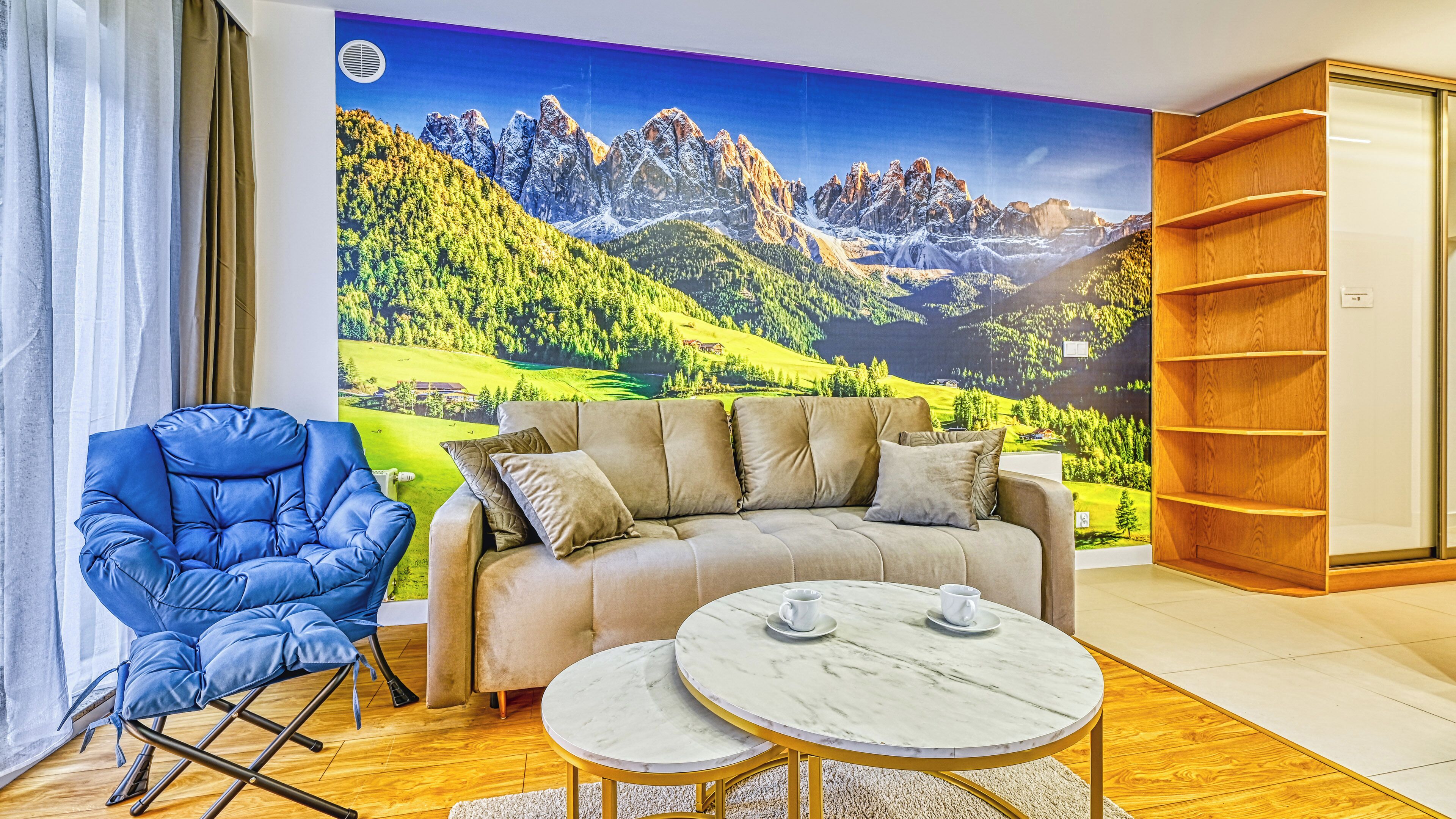 Apartament (203) z kominkiem | Khu phòng khách | TV màn hình phẳng 