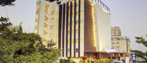 Welcome to Cyril Airport Hotel, where a prominent entrance invites you in.