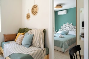 Basic Apartment, 1 Bedroom | Living area | 33-inch Smart TV with digital channels, Netflix, streaming services - The Garden of Zephyrus - Halepa (Chania)