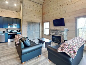 Smart TV, fireplace, video games