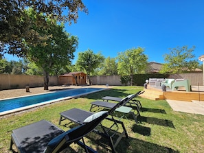 Piscine extérieure, piscine chauffée