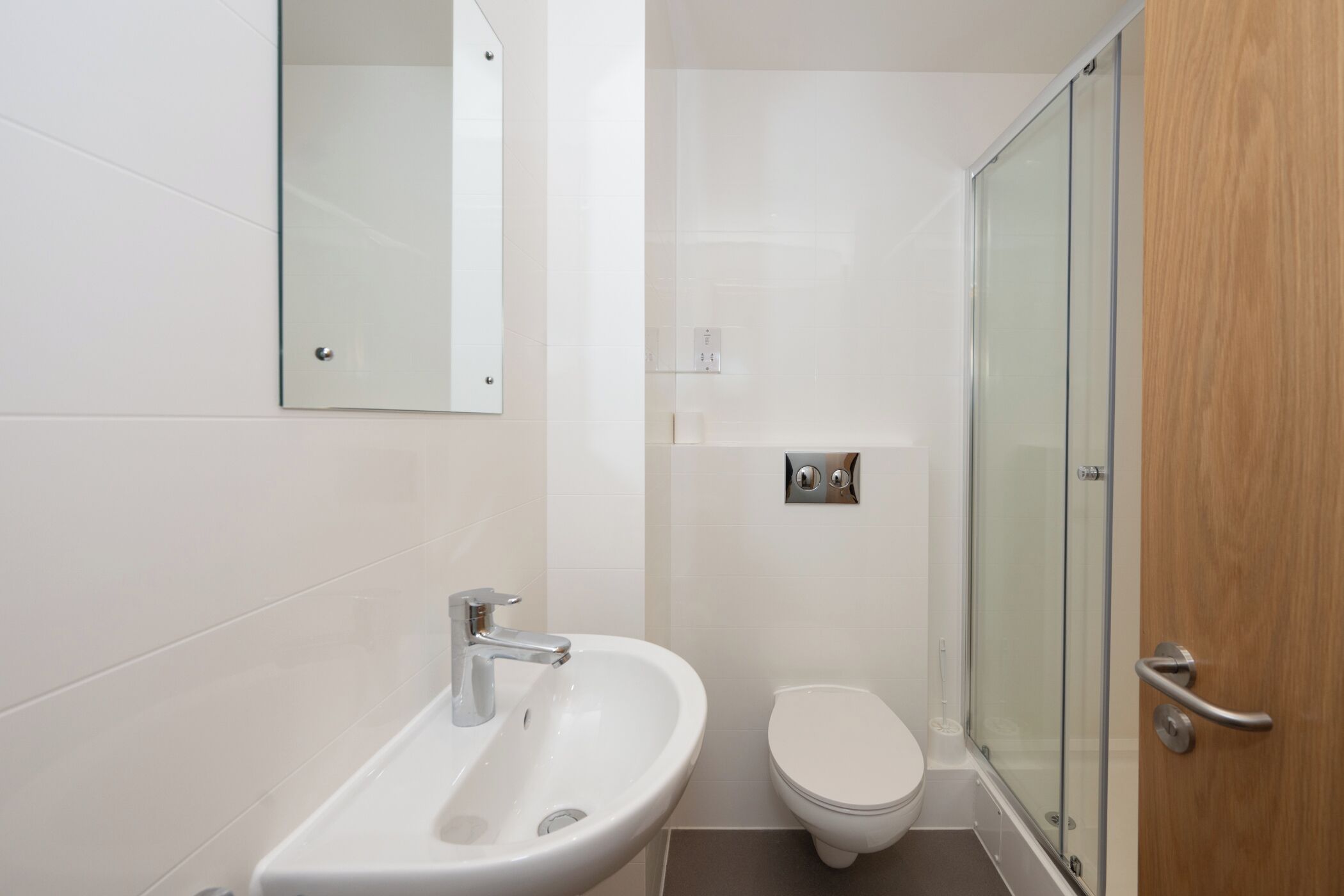 Shower, towels, toilet paper