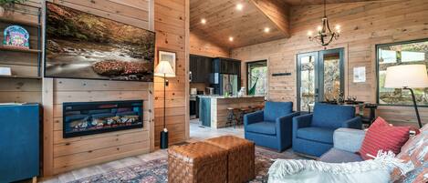 TV connectée, cheminée, baby-foot