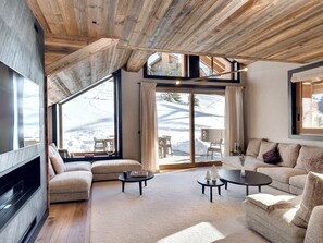 TV, fireplace - Antarès NAOS 203D - huge duplex luxury apartment ski in/ski out (Les Allues)