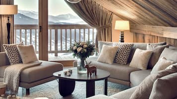 Una televisión, una chimenea