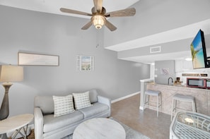 Condo, 1 King Bed with Sofa bed (Sugar Beach 356) | Living area