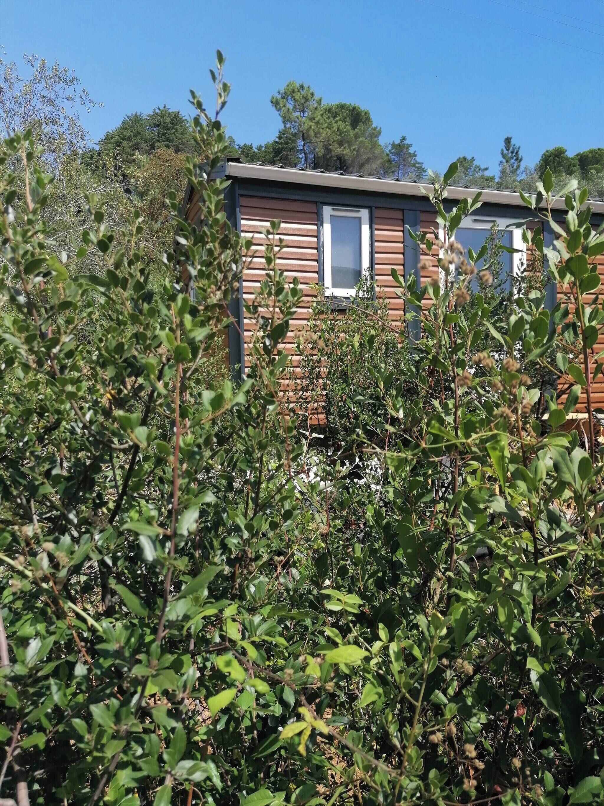 Casa rodante, 1 habitación, para fumadores, patio | Jardín