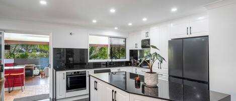 Microwave, oven, stovetop, dishwasher